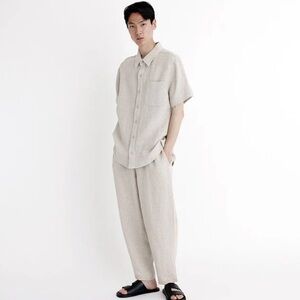 7115 by Szeki Cotton Linen Unisex Pocket Shirt XS